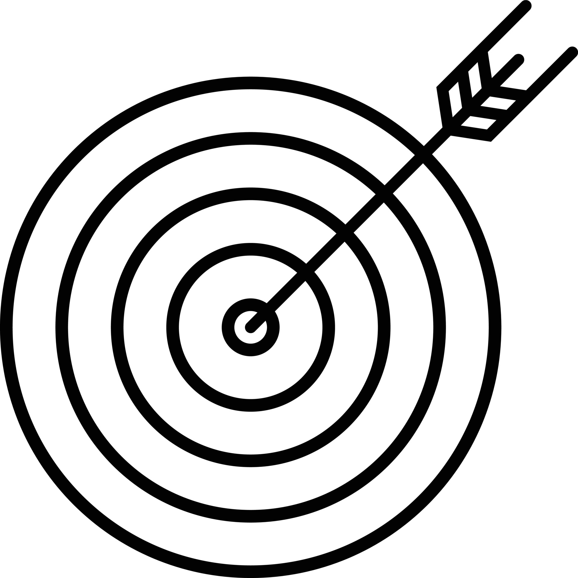a target with an arrow in the middle