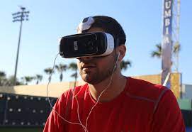 One athlete using a VR headset.